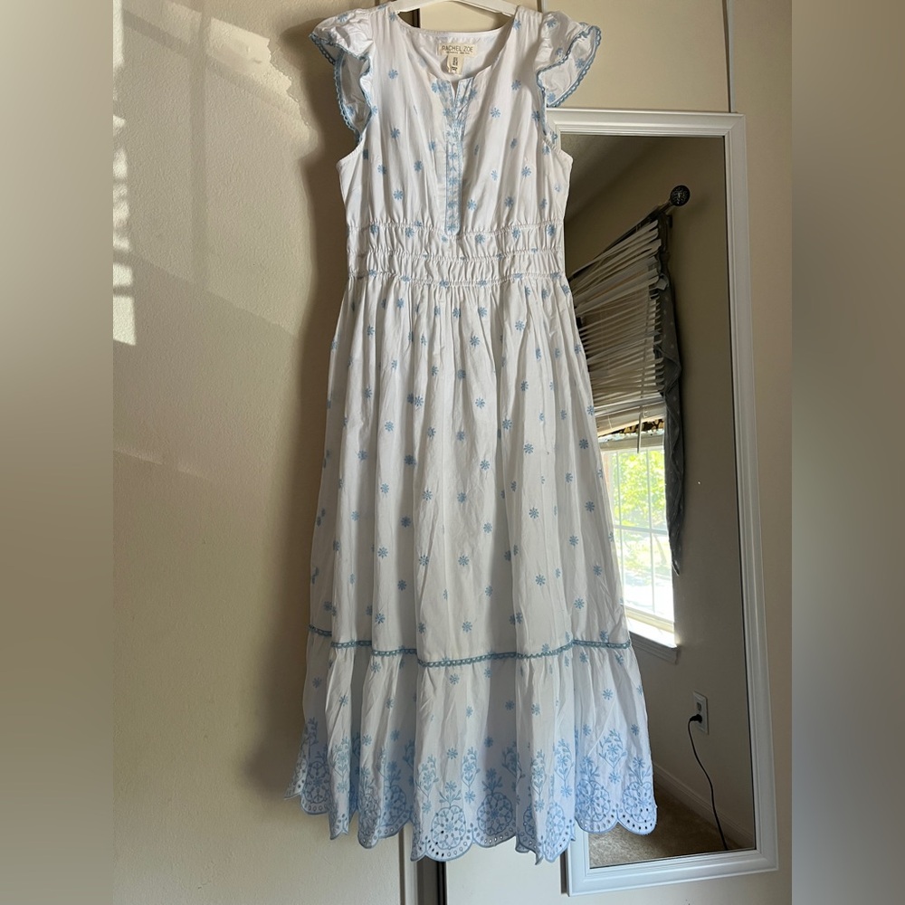 Boutique 9 White and Blue Maxi Dress